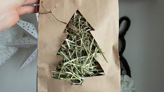 Christmas Tree Hay bag. Suitable for rabbits, guinea pigs, chinchillas and other small animals.