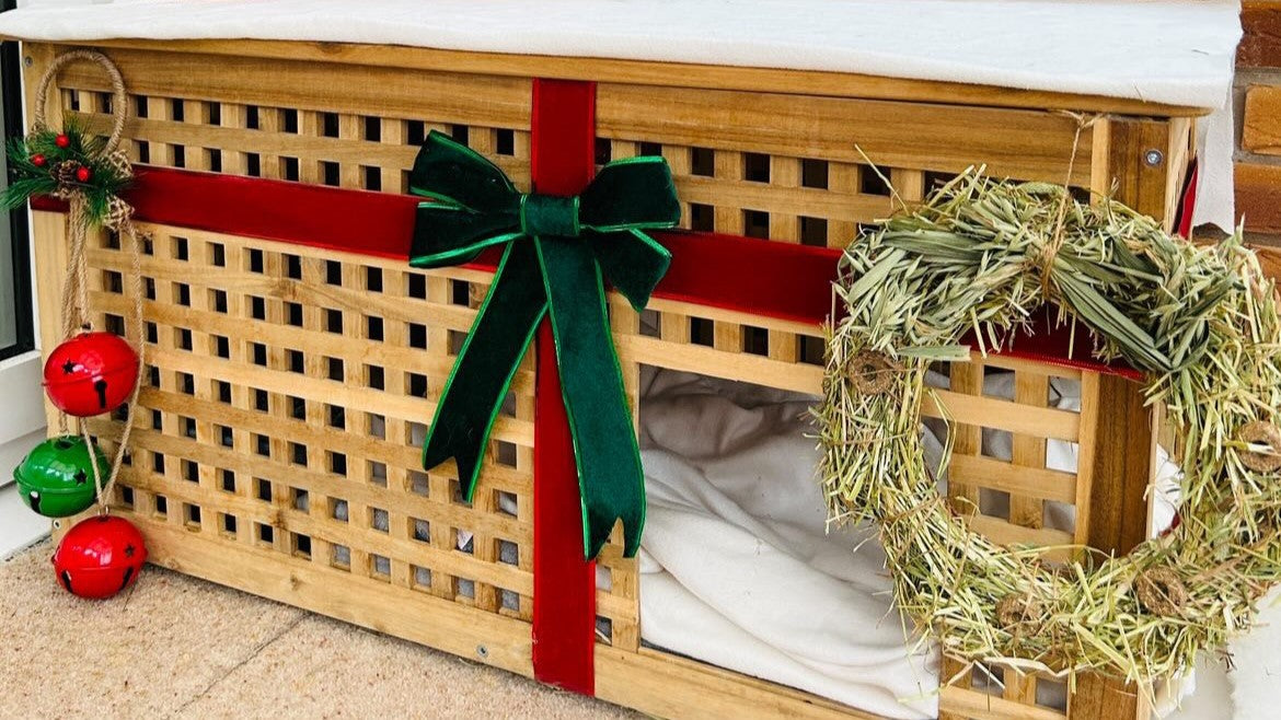 DIY Hay Wreath Christmas Enrichment for Rabbits & Other Small Pets ...