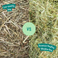 Comparison between low-quality hay on the left and premium HayDay meadow hay on the right.